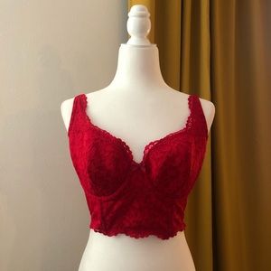 Victoria’s Secret Red Lace Corset Bra